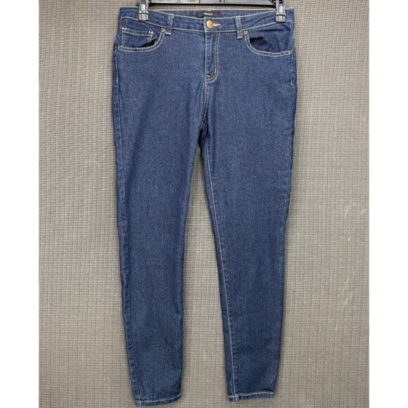Forever 21 Womens Size 29 (Size 8) Blue Skinny Fit Denim Jeans Mid-Rise Stretch - Picture 1 of 11